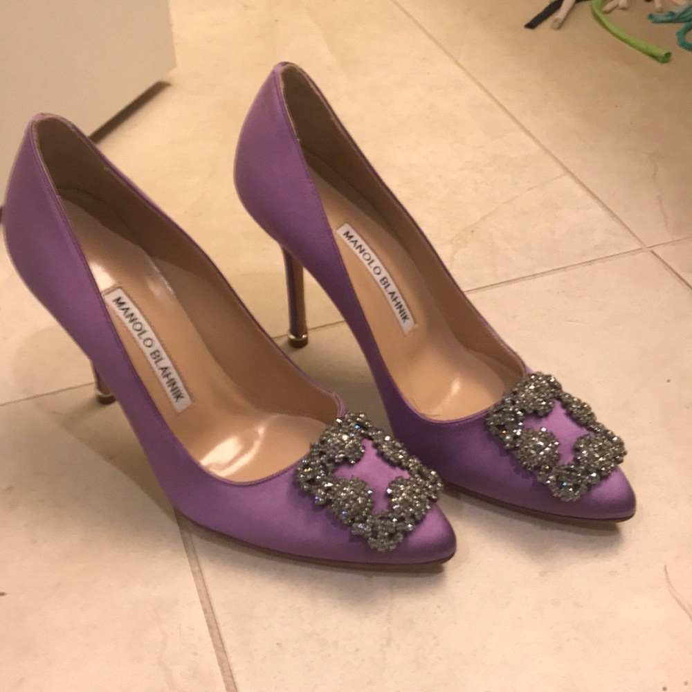 Manila blahnik hangisi lavender crystal high heels